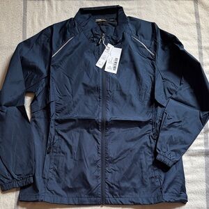 Women's Unlined Navy Blue Lightweight Windbreaker Rain Jacket